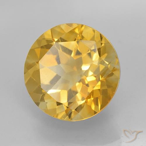 Citrino ouro brilhante Natural 5.98ct, Redondo, VVS
