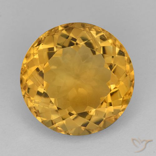 Citrino Dourado Escuro Natural 10.11ct, Corte Redondo, VVS