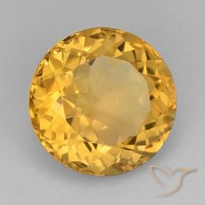 Citrino Dourado Escuro Natural 10.11ct, Corte Redondo, VVS