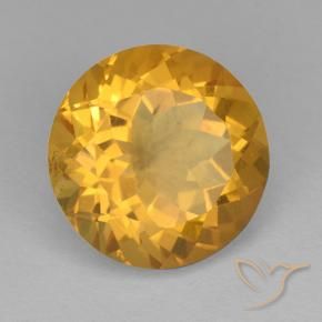 Citrino Laranja Dourado Profundo Natural 6.21ct, Redondo, VVS