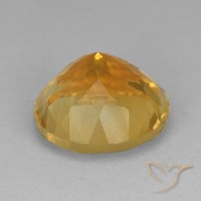Citrino Laranja Dourado Profundo Natural 6.21ct, Redondo, VVS