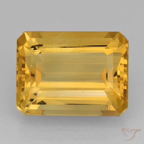 Citrino dourado natural 12,64ct, corte esmeralda, VVS