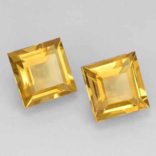 Pedras preciosas de citrino dourado natural de 4,54 ct, quadrado, VVS-VS