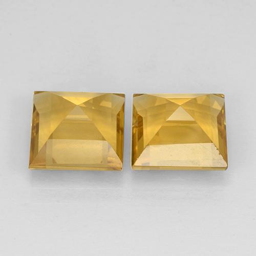 Pedras preciosas de citrino dourado natural de 4,54 ct, quadrado, VVS-VS