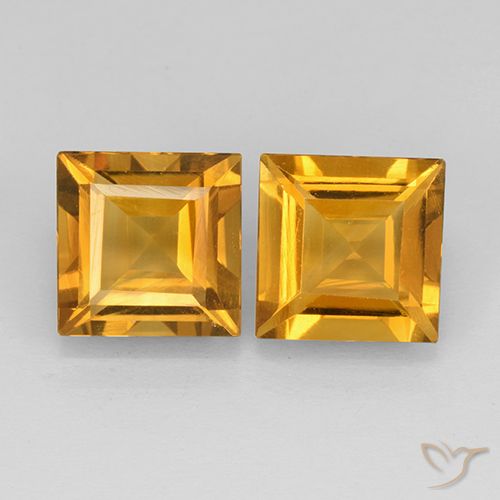 4.12ctw Natural Dourado Escuro Citrino, Quadrado, VVS-VS