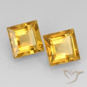Pedras preciosas de Citrino Laranja Dourado Profundo natural de 4.68 ct, Quadrado, VVS-VS