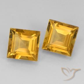 Pedras preciosas de Citrino Laranja Dourado Profundo natural de 4.68 ct, Quadrado, VVS-VS