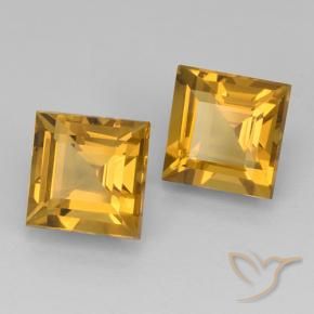 Pedras preciosas de Citrino Laranja Dourado Profundo natural de 5.06 ct, Quadrado, VVS-VS