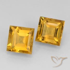 Pedras preciosas de Citrino Dourado Escuro natural de 4.70 ct, Quadrado, VVS-VS