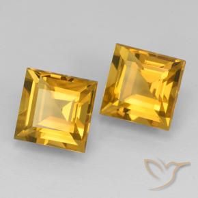 Pedras preciosas de Citrino Dourado Escuro natural de 5.00 ct, Quadrado, VVS-VS