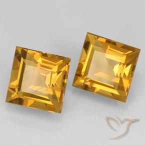 Pedras preciosas de Citrino Dourado Escuro natural de 5.20 ct, Quadrado, VVS-VS