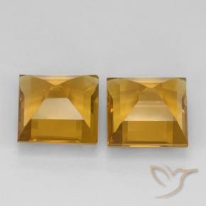 Pedras preciosas de Citrino Dourado Escuro natural de 5.20 ct, Quadrado, VVS-VS