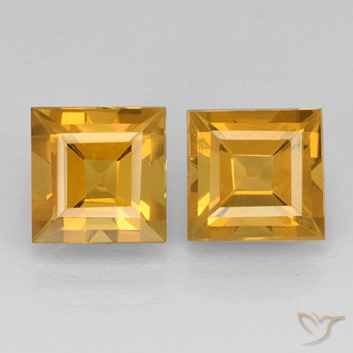 4.91ctw Natural Laranja Dourado Profundo Citrino, Quadrado, VVS-VS
