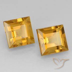 Pedras preciosas de Citrino Laranja Dourado Profundo natural de 4.91 ct, Quadrado, VVS-VS