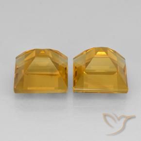 Pedras preciosas de Citrino Laranja Dourado Profundo natural de 4.91 ct, Quadrado, VVS-VS