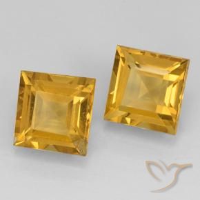 Pedras preciosas de Citrino Laranja Dourado Profundo natural de 4.64 ct, Quadrado, VVS-VS