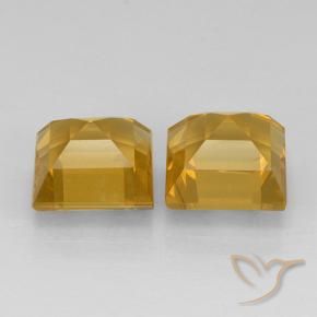 Pedras preciosas de Citrino Laranja Dourado Profundo natural de 4.64 ct, Quadrado, VVS-VS
