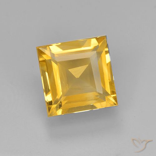 2.26ct Natural Dourado médio Citrino, Quadrado, VVS