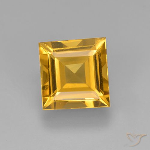 2.12ct Natural Dourado Escuro Citrino, Quadrado, VVS-VS