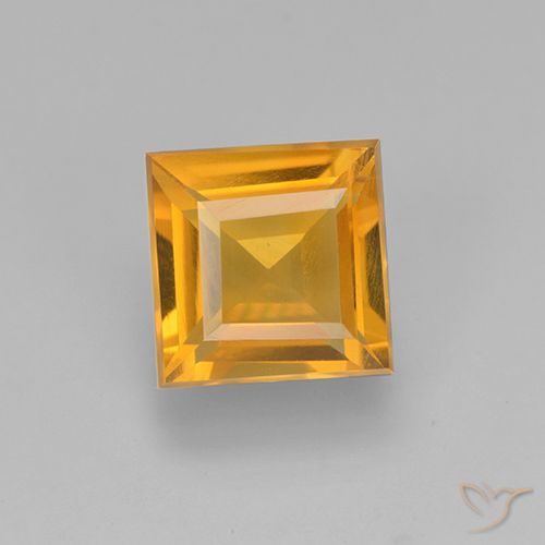 1.78ct Natural Laranja Profundo-Ouro Citrino, Quadrado, VVS-VS