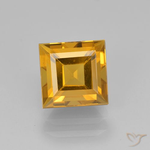 2.14ct Natural Dourado Escuro Citrino, Quadrado, VVS