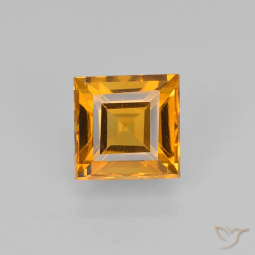 1.97ct Natural Laranja escuro Citrino, Quadrado, VVS-VS