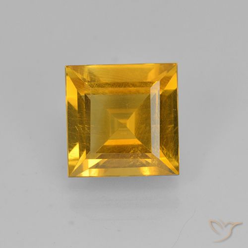 1.90ct Natural Dourado Escuro Citrino, Quadrado, VVS-VS