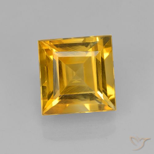 1.97ct Natural Laranja Dourado Profundo Citrino, Quadrado, VVS-VS