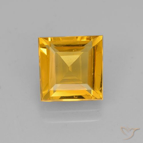 1.87ct Natural Dourado Escuro Citrino, Quadrado, VVS
