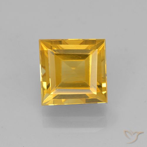 2.27ct Natural Laranja Dourada Citrino, Quadrado, VVS