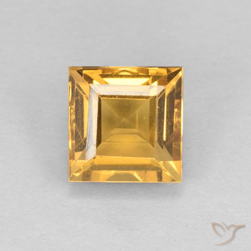 2.17ct Natural Laranja Dourado Profundo Citrino, Quadrado, VVS-VS