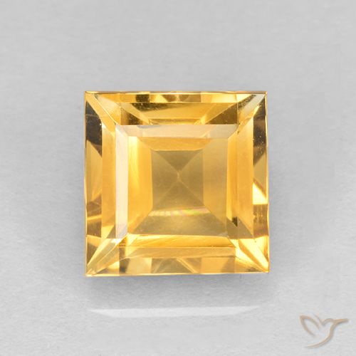 2.62ct Natural ouro médio Citrino, Quadrado, VVS-VS