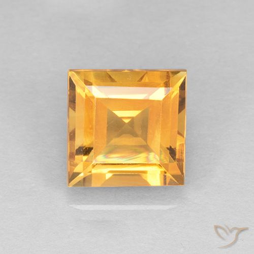 2.31ct Natural Laranja-Ouro Citrino, Quadrado, VVS-VS
