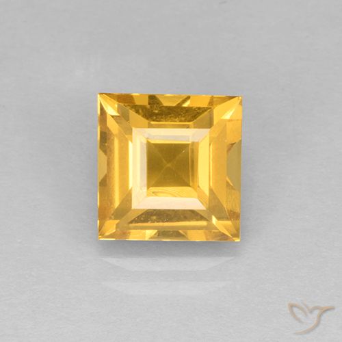 1.98ct Natural ouro médio Citrino, Quadrado, VVS