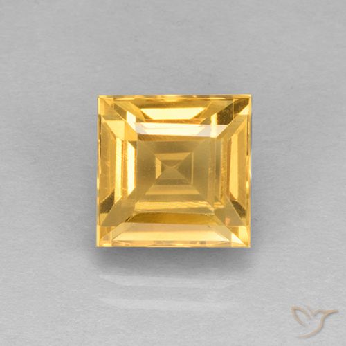 2.83ct Natural Laranja Dourada Citrino, Quadrado, VVS-VS