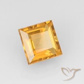 Citrino Laranja-dourado médio-claro Natural 2.72ct, Quadrado, VVS-VS