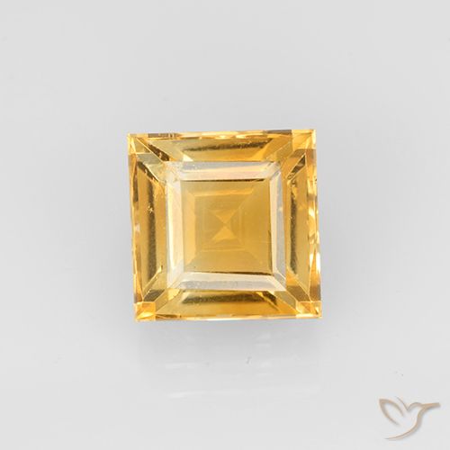 2.62ct Natural Laranja-Ouro Citrino, Quadrado, VVS-VS