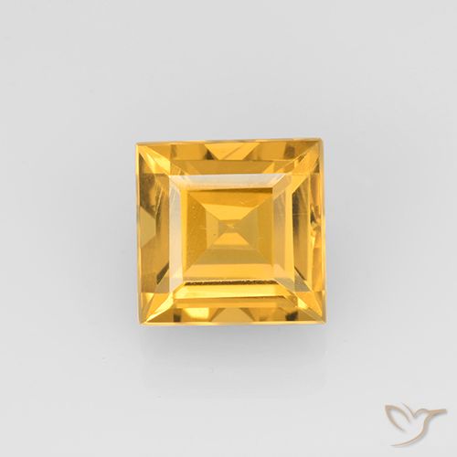 2.25ct Natural Laranja-Ouro Citrino, Quadrado, VVS-VS