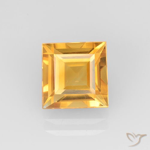 2.22ct Natural Laranja-Ouro Citrino, Quadrado, VVS