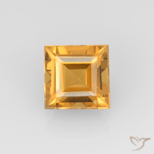 2.27ct Natural Laranja-dourado médio-claro Citrino, Quadrado, VVS