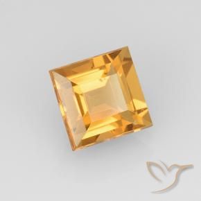 Citrino Laranja-dourado médio-claro Natural 2.27ct, Quadrado, VVS