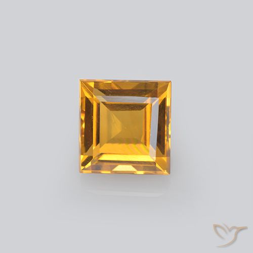 2.20ct Natural Laranja Dourado Profundo Citrino, Quadrado, VVS