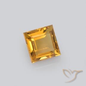 Citrino Laranja Dourado Profundo Natural 2.20ct, Quadrado, VVS