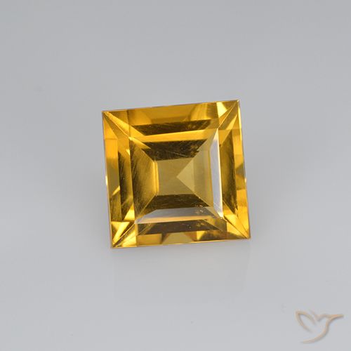 2.60ct Natural Laranja Dourado Profundo Citrino, Quadrado, VVS