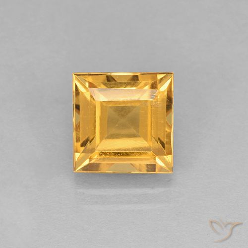2.59ct Natural Laranja-dourado médio-claro Citrino, Quadrado, VVS-VS