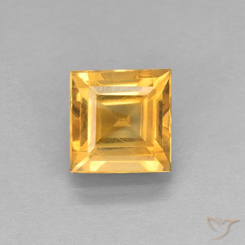 2.18ct Natural Laranja-Ouro Citrino, Quadrado, VVS-VS