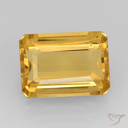 7.87ct Natural ouro médio Citrino, Corte Esmeralda, VVS