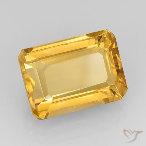 Citrino ouro médio Natural 7.87ct, Corte Octógono / Esmeralda, VVS