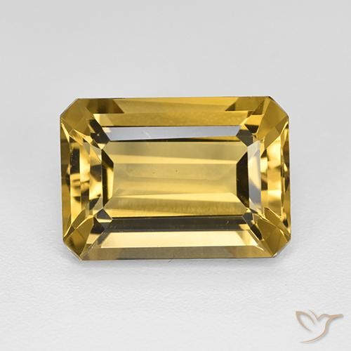 Citrino Dourado Natural 7.46ct, Corte Octógono / Esmeralda, VVS
