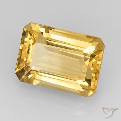 Citrino Ouro Natural 7.67ct, Corte Octógono / Esmeralda, VVS